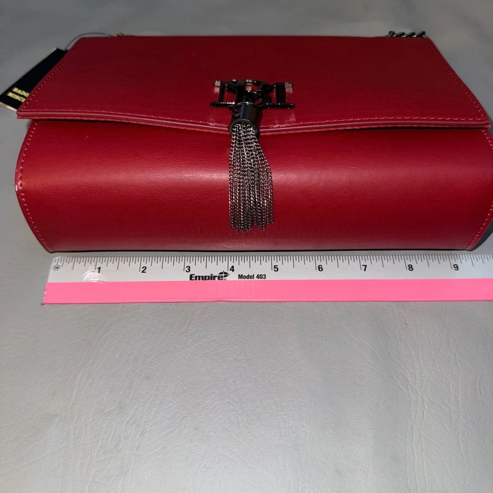 Badgley Mischka Bundle - Wine Red Purse and Croco Embossed Vegan Leather Wallet